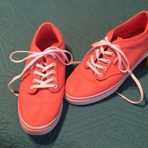 Orange patterned Vans Sneakers size 6 1/2.